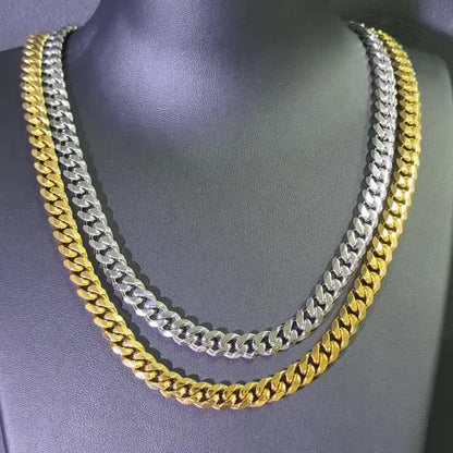 Collier chaîne cubaine pour homme en argent sterling 925 – 6 mm et 10 mm de large, 18 à 24 pouces, chaîne à maillons épais faite à la main, bijou durable pour le quotidien et les occasions spéciales