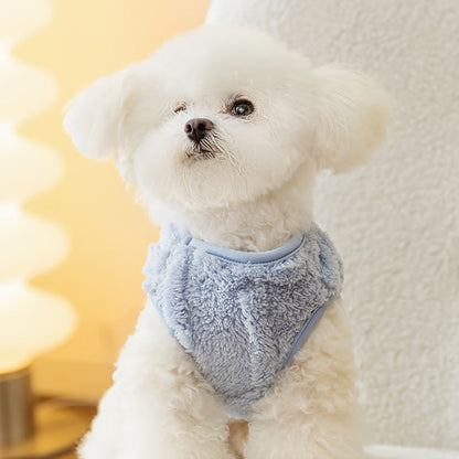 Gilet en polaire pour chien, automne-hiver, couleur unie, pull facile à enfiler à deux pattes, vêtement chaud pour petits et moyens chiens et chats, tenue pour temps froid