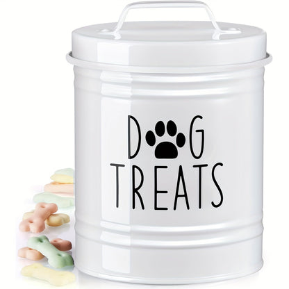 Récipient de stockage pour nourriture pour animaux avec couvercle - Seau à croquettes en fer étanche à l'humidité style ferme rustique, boîte de conservation hermétique pour chiens et chats, organisateur de cuisine noir et blanc, idée cadeau
