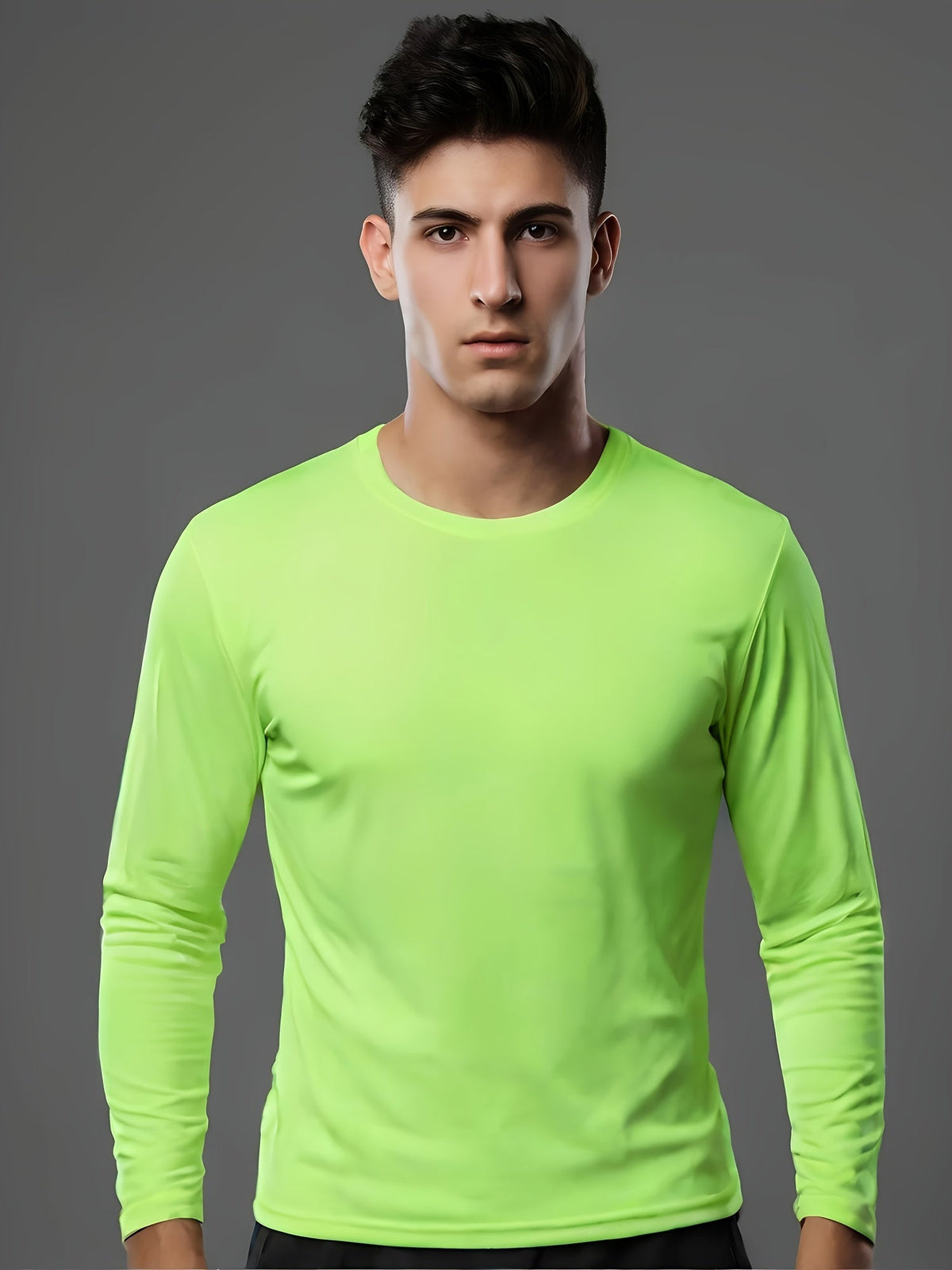 Lot de 5 t-shirts à manches longues pour homme – T-shirt de sport à séchage rapide, 100 % polyester, anti-humidité, S-3XL, idéal pour la course, l'entraînement, la randonnée, le golf et le quotidien