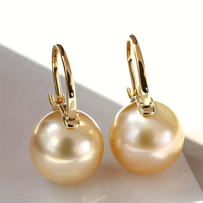 Boucles d'oreilles pendantes en argent sterling 925 avec perles pour femmes – Design rond rétro et élégant, hypoallergéniques, légères, parfaites pour le quotidien, les fêtes et les cadeaux
