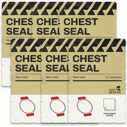Pansement thoracique d'urgence non ventilé RHINO RESCUE – Fourniture médicale IFAK portable pour plaies thoraciques aspirantes, nylon PA, éligible FSA/HSA, jaune