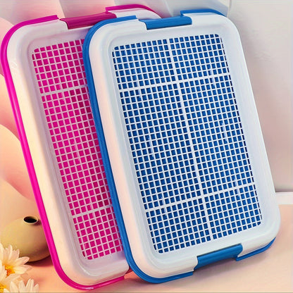 Toilettes d'intérieur pour petits chiens avec grille anti-piétinement creuse – Bac à litière hygiénique à drainage facile pour chiens de petites races, chiots et chiens de type Teddy, solution d'apprentissage de la propreté pour animaux de compagnie.