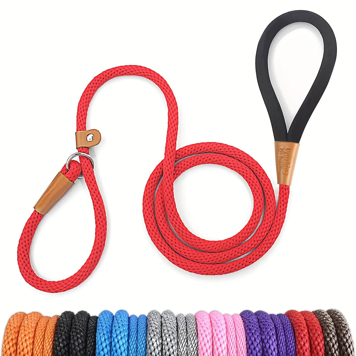 Laisse pour chien en nylon durable pour petits, moyens et grands chiens - Laisse de dressage robuste tissée S-XL, 8 couleurs, laisse de promenade avec poignée confortable et résistante