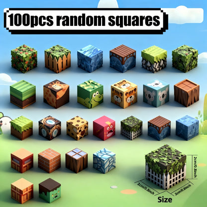 Blocs de construction magnétiques créatifs, 100 pièces pour enfants de 3 ans et plus, jouet STEM pour la pensée spatiale et la motricité, ensemble de construction magnétique aux couleurs aléatoires, cadeau surprise pour Noël, Halloween ou un anniversaire