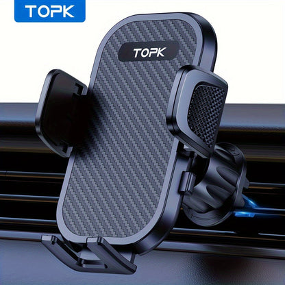 Support de téléphone pour voiture avec crochet de fixation en métal – Fixation sécurisée réglable, design ergonomique, compatibilité universelle pour iPhone 15 14 13 Samsung Galaxy Android, support de conduite mains libres, noir