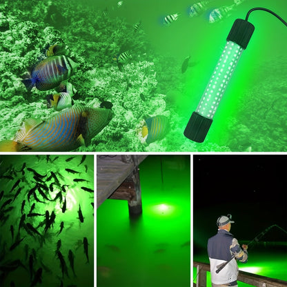 Lampe de pêche sous-marine USB à 126 LED avec cordon de 5 m – Attracteur de poissons de nuit pour bateau, quai et pêche sur glace, options d'éclairage vert et blanc, lampe détecteur de poissons alimentée par USB