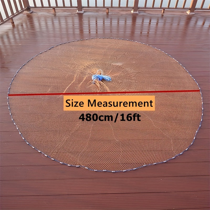 Cast Net for Fishing with Zinc Sinkers & Strong Nylon Mesh – Large Diameter Throw Net for Saltwater & Freshwater, 2.4M 3.6M 4.8M Options for Bass, Bait & Trap Fishing