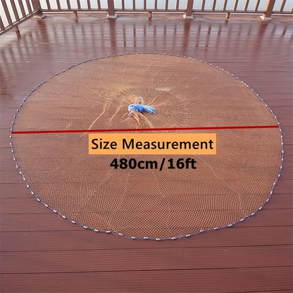 Cast Net for Fishing with Zinc Sinkers & Strong Nylon Mesh – Large Diameter Throw Net for Saltwater & Freshwater, 2.4M 3.6M 4.8M Options for Bass, Bait & Trap Fishing