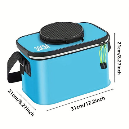 Seau à poisson pliable – Récipient portable en EVA pour poissons vivants et appâts, conteneur de pêche pliable pour le camping en plein air, pêche en eau douce et en eau salée