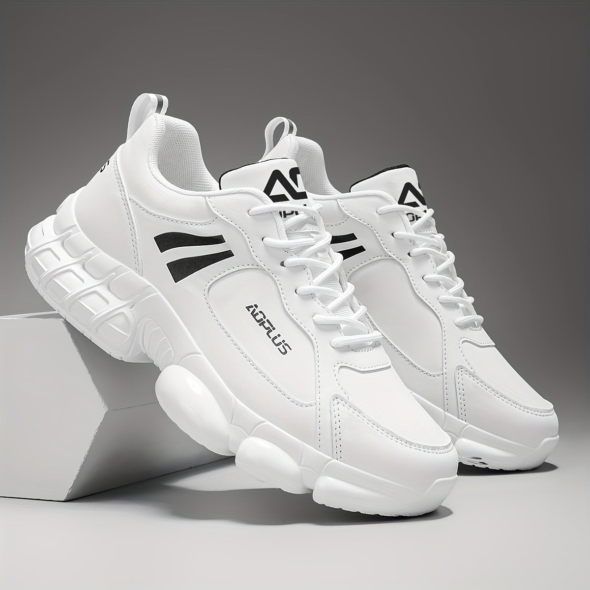 Baskets de course sur route pour hommes – Chaussures de sport à lacets, antidérapantes et résistantes à l'usure, baskets décontractées pour l'extérieur toutes saisons, bleu noir blanc, tailles US 6,5–13,5
