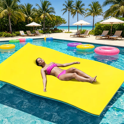 Tapis flottant pour lac 11 pi et 19,8 pi – Lily Pad flottant en mousse XPE indéchirable à 3 couches pour adultes, tapis flottant portable et enroulable pour la natation, la détente et les loisirs aquatiques