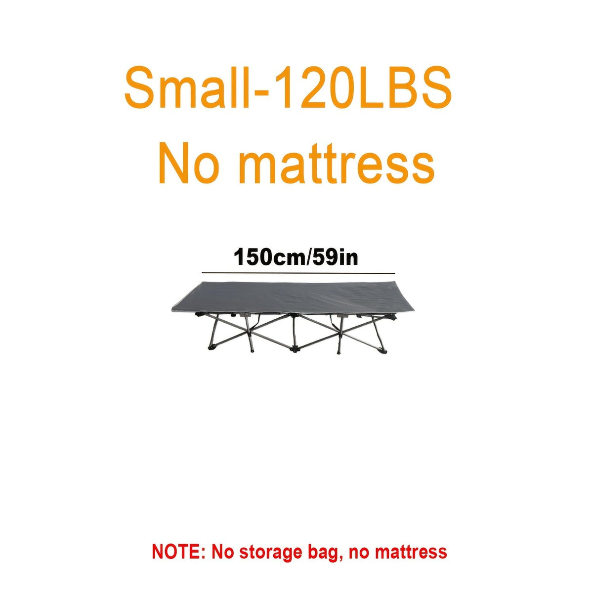 Lit pliant ultra-résistant supportant jusqu’à 285 kg avec matelas en option – Lit de camp portable avec pieds de support multiples, poches latérales et oreiller, lit d'appoint toutes saisons de 150 à 195 cm, peu encombrant