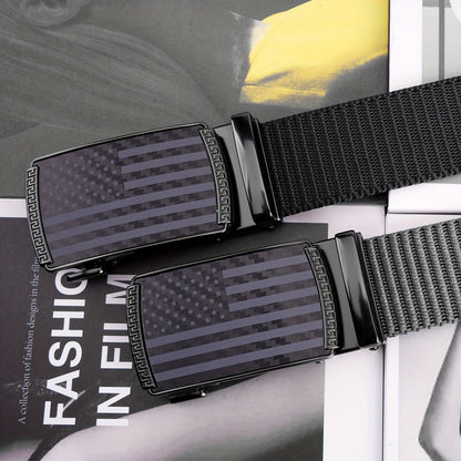 Lot de 2 ceintures à cliquet en nylon pour homme – Ceinture de golf, ceinture tactique de travail avec boucle automatique, tour de taille 76-117 cm, usage quotidien décontracté et extérieur