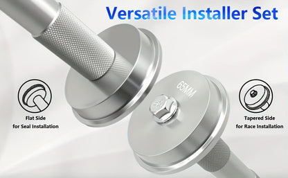 Kit de presse pour roulements 10 pièces – Jeu d'outils pour l'installation des bagues de roulement et des joints avec 9 adaptateurs double face, ajustement universel pour voitures, camions et SUV, outil de mécanicien professionnel