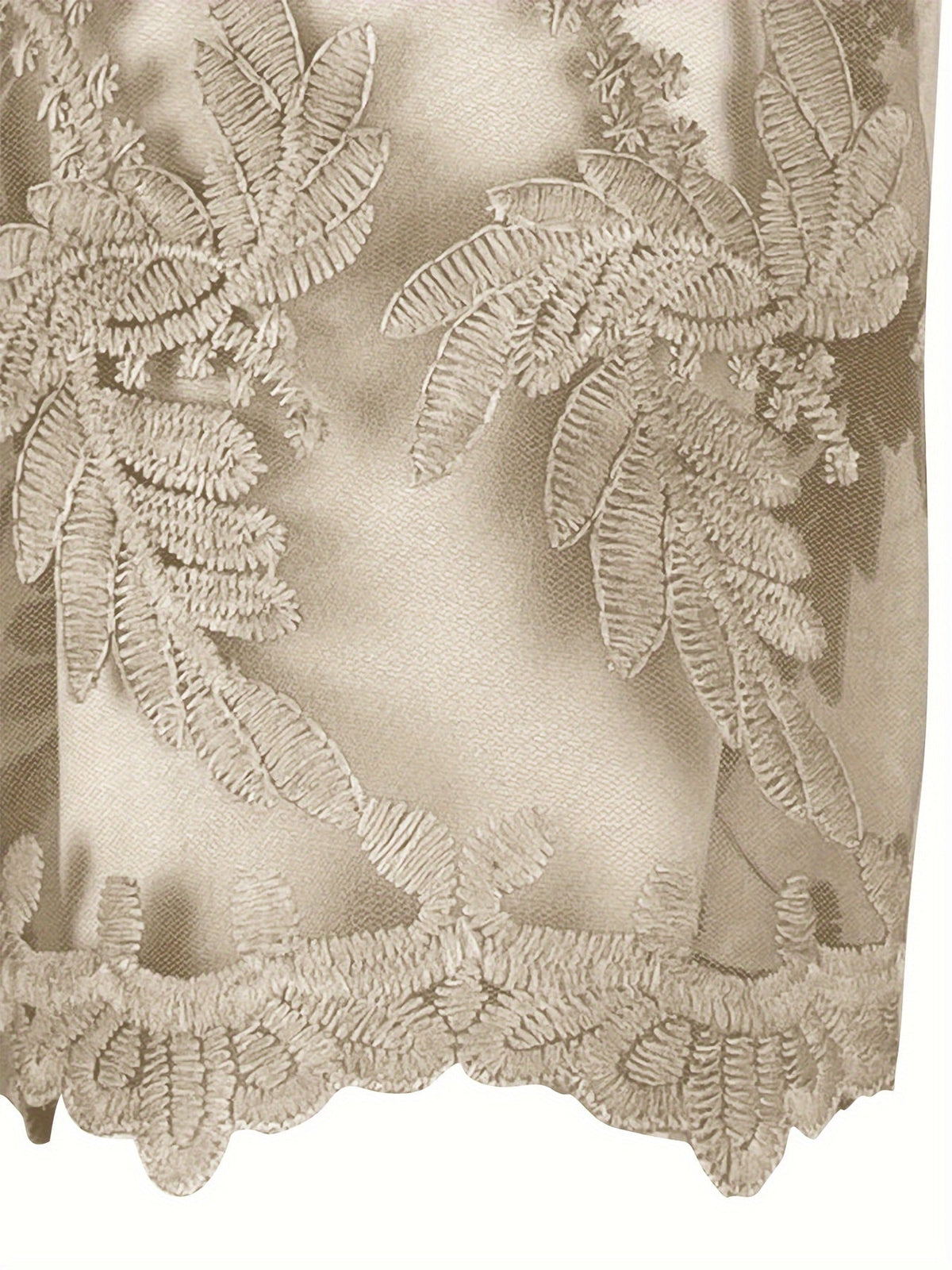 Haut à col carré et manches courtes pour femme – Tunique en dentelle brodée à motif maillé de couleur unie, chemisier élégant et décontracté pour l'été, tailles S-XXL, kaki