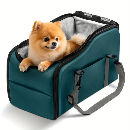 Siège auto rehausseur pour animaux avec harnais de sécurité – Coussin de transport pour chiens et chats pour console centrale, lit de voyage portable, construction robuste facile à nettoyer, plusieurs coloris