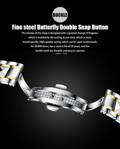 Montre à quartz pour homme RUIGE – Veilleuse, double calendrier, cadran à facettes façon diamant, boîtier en acier inoxydable, bracelet en alliage, montre-bracelet business décontracté, cadeau idéal pour la fête des pères