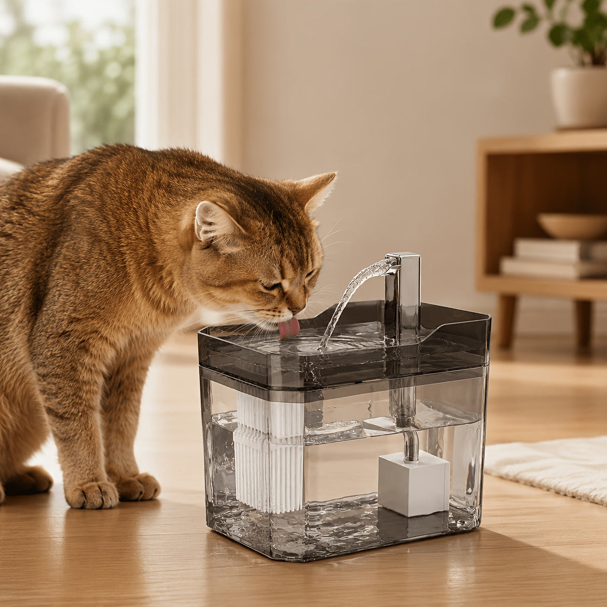 Fontaine à eau automatique pour animaux, abreuvoir à recirculation pour chats et chiens, ultra-silencieux, alimenté par USB, niveau d'eau visible, facile à nettoyer, aucune pile requise