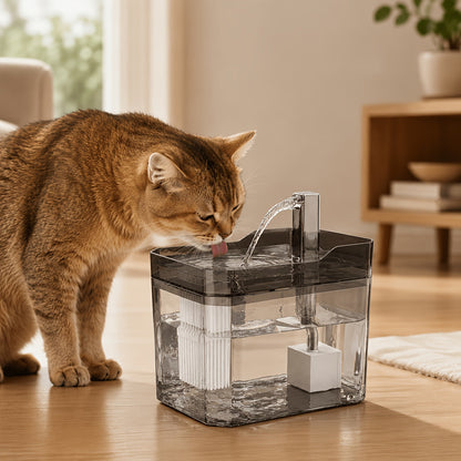Fontaine à eau automatique pour animaux, abreuvoir à recirculation pour chats et chiens, ultra-silencieux, alimenté par USB, niveau d'eau visible, facile à nettoyer, aucune pile requise