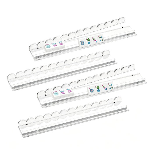 Ensemble de 4 réglettes de Mah-jong américain, 20 pouces, en acrylique transparent, avec poussoirs en U, antidérapantes et robustes, incluant sac de rangement, accessoires de jeu pour table de Mah-jong