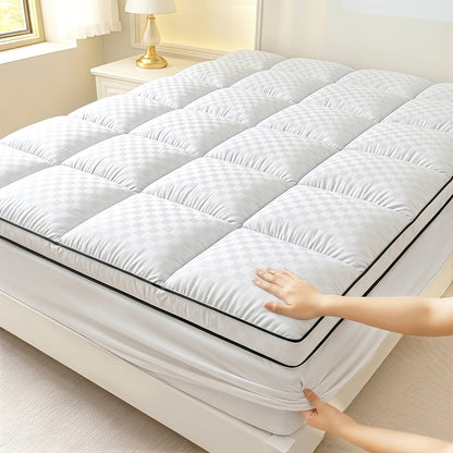Surmatelas matelassé 1000 GSM rafraîchissant - Protège-matelas ajusté à poches profondes de 20 à 53 cm, doux pour lits simple, double, grand, très grand et très grand californien