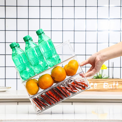 Lot de 6 bacs de rangement pour réfrigérateur, bacs de stockage alimentaires transparents et empilables pour réfrigérateur, congélateur, placard de cuisine et garde-manger, bacs en plastique épais amélioré de 25,4 cm pour salle de bain et chambre