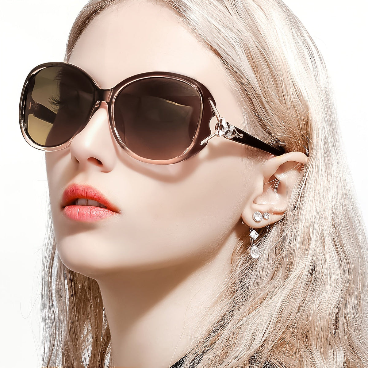Lunettes de soleil oversize pour femme, protection UV400, verres dégradés, monture large, lunettes tendance, plusieurs coloris disponibles
