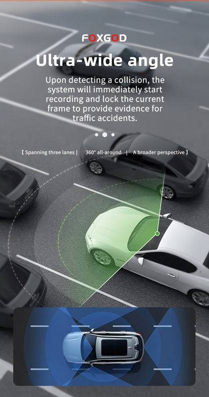 Dashcam 360° 3/4 canaux 1080P HD avec vision nocturne, WDR, capteur G, enregistrement en boucle, surveillance de stationnement 24h/24 et 7j/7, WiFi, système de caméra embarquée multi-objectifs pour une couverture complète sans angles morts