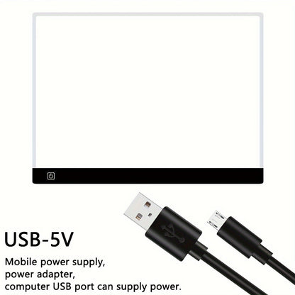 LED Light Pad for Diamond Painting A2 A3 A4 A5 USB Powered Adjustable Brightness Light Board Kit for Tracing Sketching Drawing Animation Stencil Art Craft with Optional Bracket & Drill Pen