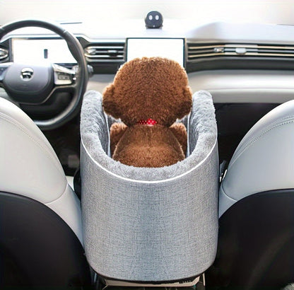 Siège rehausseur de voiture pour petits et moyens animaux – Sac de transport portable avec boucle de sécurité, vue surélevée, construction en polyester pour chiens et chats en voiture