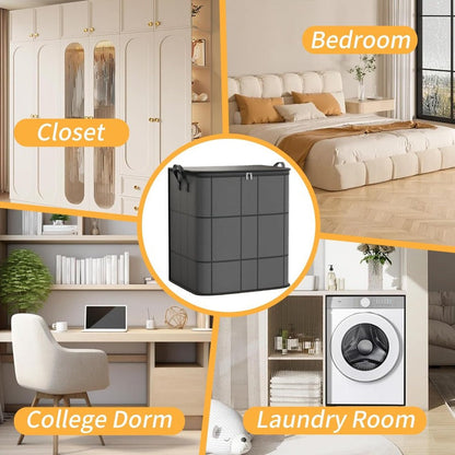 Sacs de rangement pliables pour vêtements, lot de 3 grands bacs organisateurs de placard avec poignées renforcées et fermetures éclair robustes pour vêtements, couvertures, couettes et rangement sous le lit