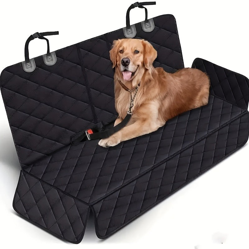 Housse de siège arrière fractionnable 60/40 pour voitures, camions et VUS – Protection de siège arrière imperméable pour animaux et enfants, 100 % polyester facile à nettoyer, ajustement universel, noir