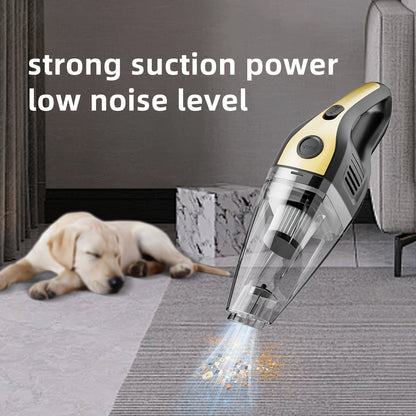 Aspirateur à main rechargeable sans fil – Aspiration puissante de 6 kPa, 40 dB silencieux, mini aspirateur portable pour poils d'animaux, voiture, clavier, nettoyage de bureau et maison avec suceur plat