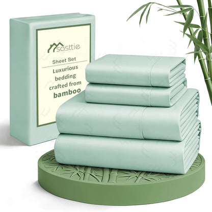 Cooling Bed Sheets Set Queen Size 6 Piece, Ultra Soft Breathable Sheets for Hot Sleepers, 17-Inch Deep Pocket Double Stitching Wrinkle-Free, Microfiber Bedding Set for Home Bedroom Christmas Gift