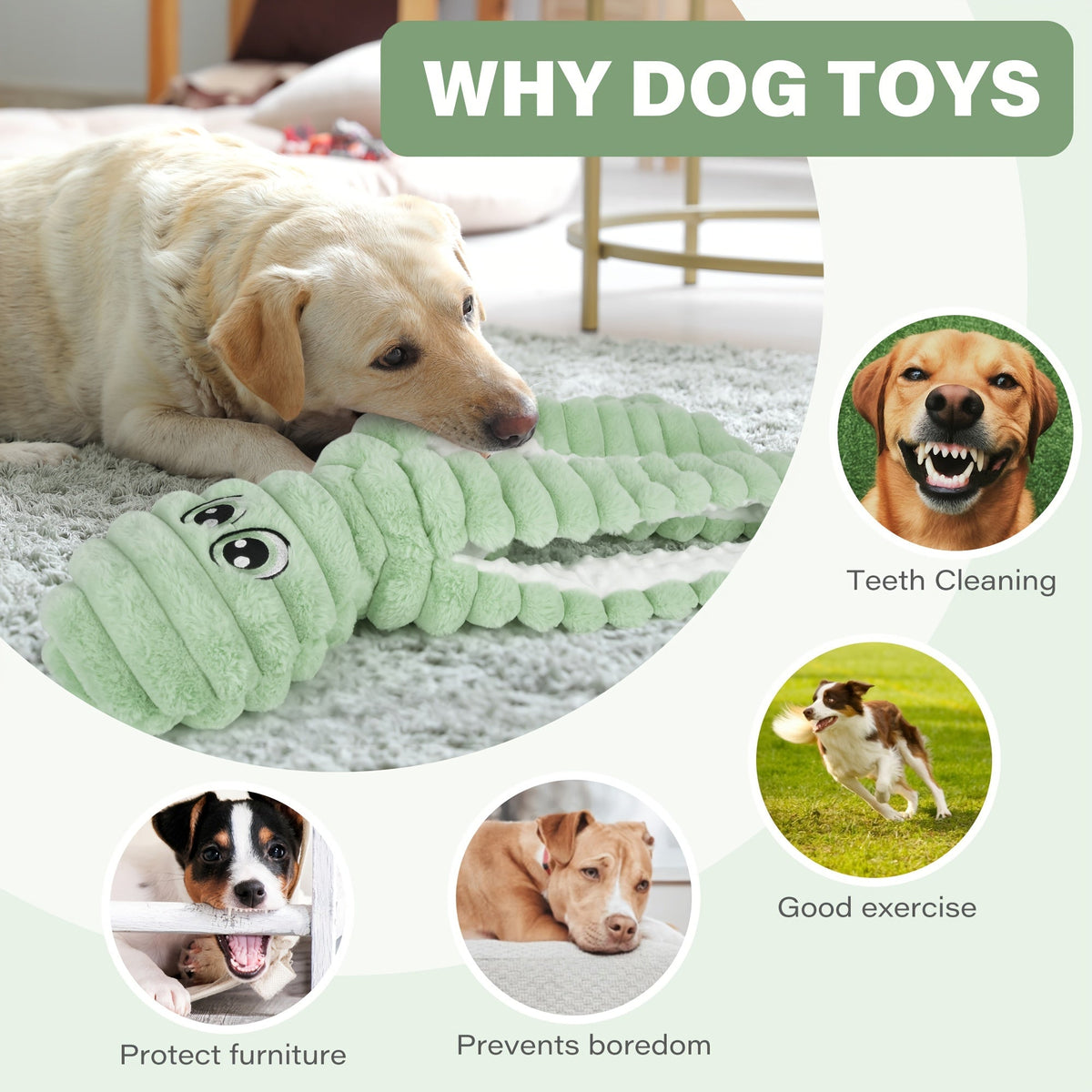 Jouet pour chien en peluche poulpe couineur – Jouet interactif à mâcher pour chiots et chiens, jouet animal doux pour le nettoyage des dents, idéal pour les races de petite, moyenne et grande taille, cadeau mignon, 5 couleurs