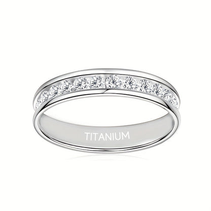 Bague unisexe en argent sterling 925 avec moissanite étincelante – Alliance élégante et polyvalente, tailles 5 à 13, parfaite pour les mariages, fiançailles, couples et cadeaux de Noël