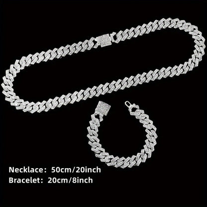Men's Rhinestone Quartz Watch Necklace Bracelet Gift Set 3 or 4 Piece – Cross Necklace Jewelry Set for Men Football Fan Gear Birthday Holiday Gift Silver Gold