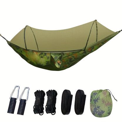 Hamac de camping double 3-en-1 avec moustiquaire et pare-soleil – Léger, portable et durable, idéal pour le camping, la randonnée, le trekking et les pique-niques dans les parcs, 7 coloris au choix