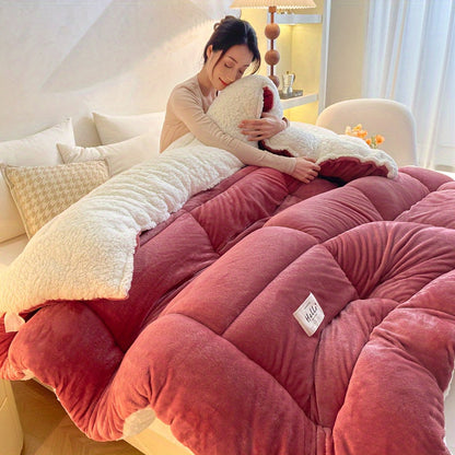 Couette toutes saisons – Douce et épaisse, piquage en damier, couleur unie, ultra-respirante, lavable en machine, pour l'automne, l'hiver et le printemps, tailles simple, double, grand lit et très grand lit