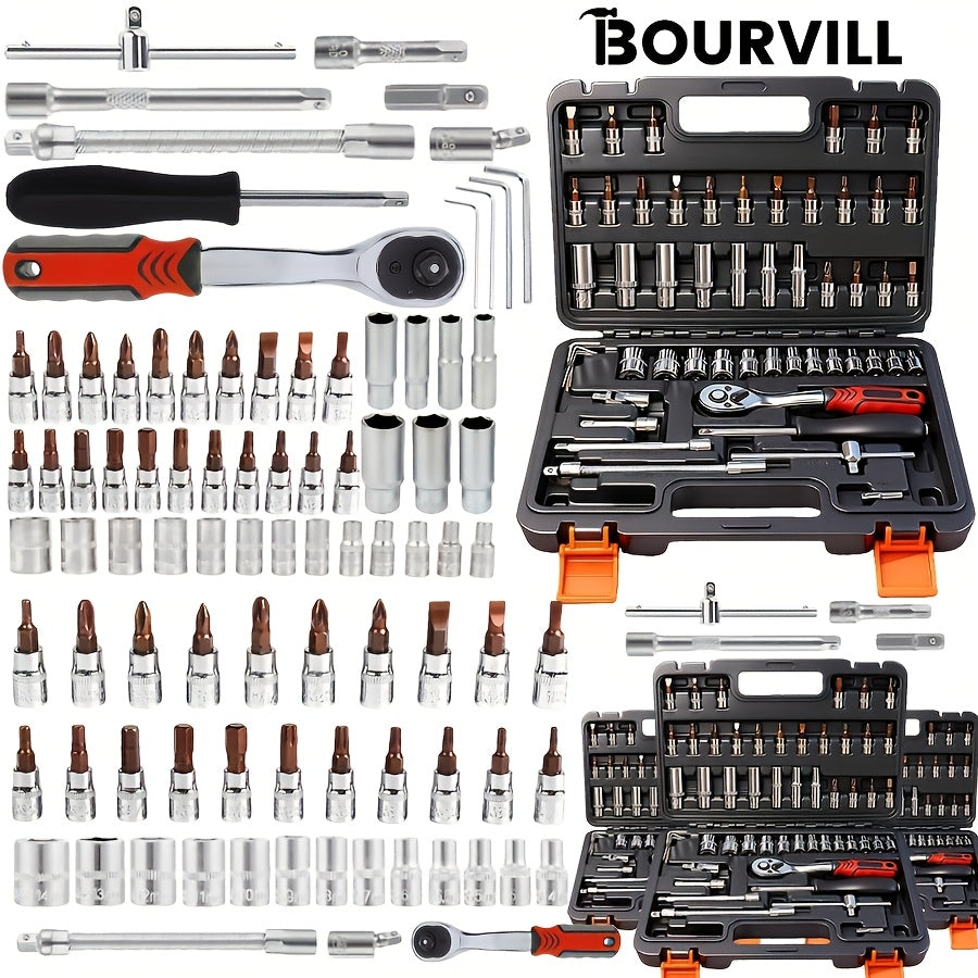 Ensemble d'outils professionnels de 52 pièces - Acier au chrome-vanadium, boîte à outils portable pour réparations domestiques et automobiles, kit d'outils à main multifonction pour passionnés et professionnels, cadeau idéal pour homme