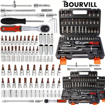 Ensemble d'outils professionnels de 52 pièces - Acier au chrome-vanadium, boîte à outils portable pour réparations domestiques et automobiles, kit d'outils à main multifonction pour passionnés et professionnels, cadeau idéal pour homme