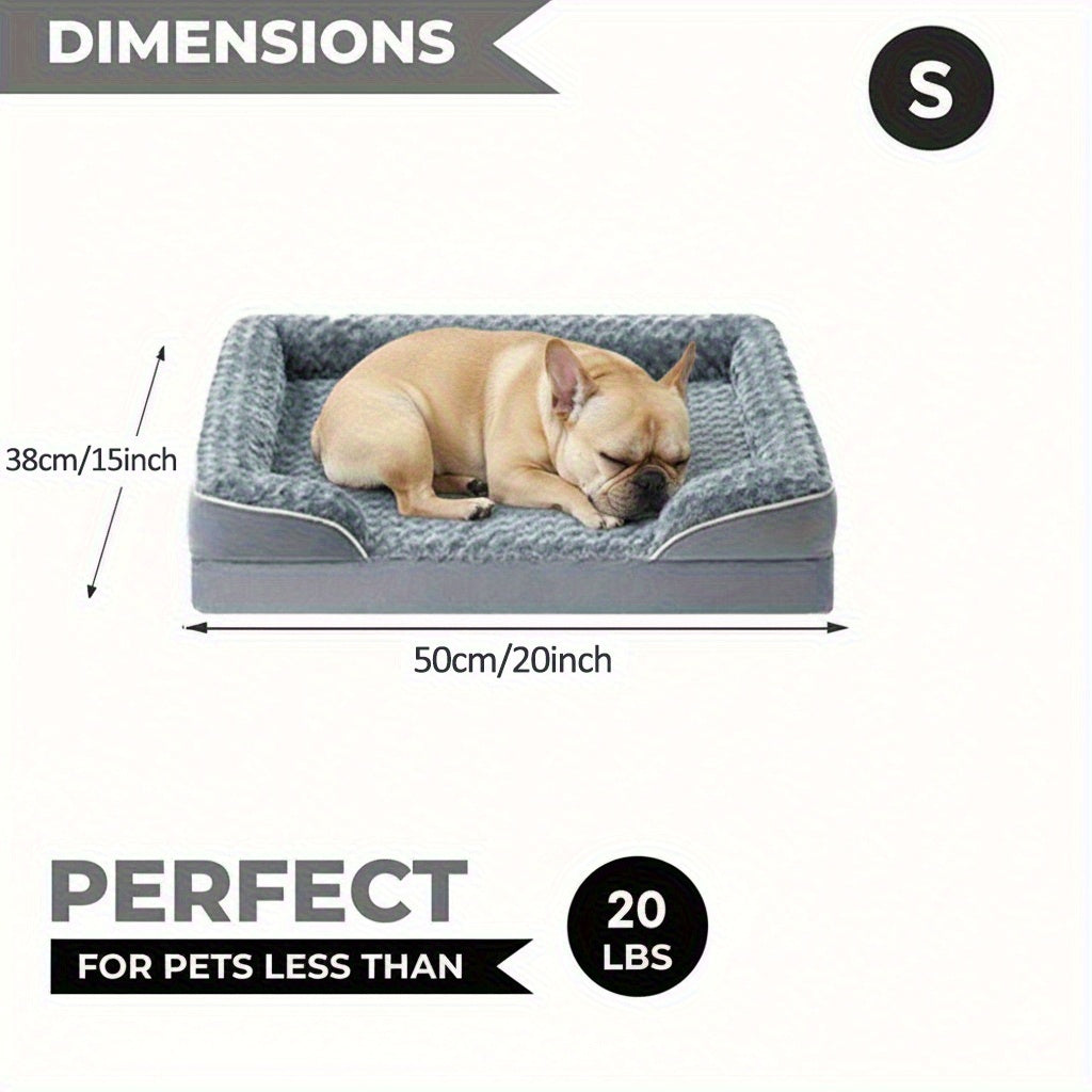 Lit orthopédique pour chien extra large lavable – Canapé en mousse à mémoire de forme en forme de C avec housse amovible, fond antidérapant et rebord de soutien pour chiens de grande et très grande taille, gris