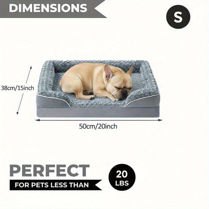 Lit orthopédique pour chien extra large lavable – Canapé en mousse à mémoire de forme en forme de C avec housse amovible, fond antidérapant et rebord de soutien pour chiens de grande et très grande taille, gris