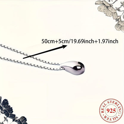 Collier goutte d'eau en argent sterling 925 pour femme – Collier pendentif élégant et délicat, bijou minimaliste raffiné pour le quotidien et les fêtes, cadeau idéal pour Noël, la Saint-Valentin, un anniversaire ou une occasion spéciale