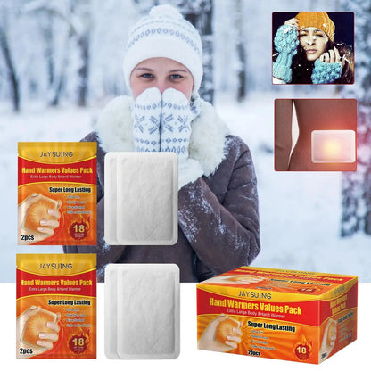 Chauffe-mains, paquet de 20, inodores, 10 heures de chaleur, jetables, respirants, sûrs pour les bébés, pour l'hiver, les activités en extérieur, les voyages, le camping, le ski et le coucher