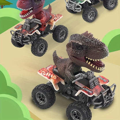 Voiture dinosaure à inertie, véhicule tout-terrain T-Rex et Tricératops pour enfants – Camion dinosaure à friction en plastique durable – Jouet d'imagination pour tout-petits et garçons de 3 ans et plus – Noir, vert, orange
