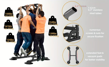 Station de musculation Power Tower avec barre de traction et poste à dips – Hauteur réglable 127-230 cm, capacité 150 kg, équipement de musculation multifonction pour hommes et femmes, bandes élastiques incluses