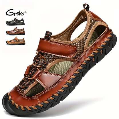 Sandales de pêcheur fermées pour hommes – Chaussures d'eau respirantes faites à la main, sandales de randonnée et de plage antidérapantes et anti-collision pour l'été | Velora