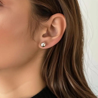 Boucles d'oreilles puces en argent sterling S925, 10 mm, design minimaliste et simple, hypoallergéniques, bijoux de piercing pour usage quotidien, cadeau pour femmes et filles